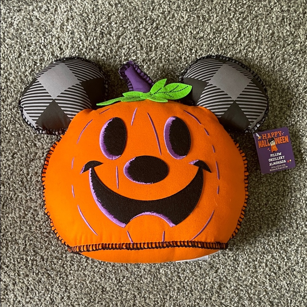 Disney Halloween Pumpkin Mickey Pillow